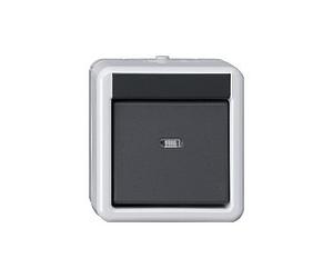 GIRA 515130 Taster BA interruptor eléctrico de 1 módulo, Negro, Gris
