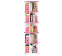 Gira la librería, Estantería giratoria de 360 Grados Estante Suelo Multifuncional Amplio Espacio Almacenamiento Fácil Usar Base Engrosada Mayor Capacidad Carga(Pink,159 * 51cm)