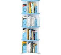 Gira la librería, Estantería giratoria de 360 Grados Estante Suelo Multifuncional Amplio Espacio Almacenamiento Fácil Usar Base Engrosada Mayor Capacidad Carga(Blue,128 * 51cm)