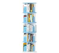 Gira la librería, Estantería giratoria de 5 estantes Estante multifunción for el hogar pie Base Ancha for Usar sin tambalearse(Blue)