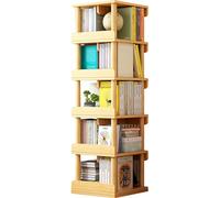 Gira la librería, Estantería giratoria de 5 estantes, Lujo, Ligera y con múltiples Niveles(Wood Color,Revolve)