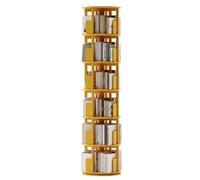 Gira la librería, Estantería giratoria de Varios Niveles Estante Almacenamiento Sencillo for Sala Estar Amplia Capacidad Fuerte Carga(Yellow,193 * 45 cm)