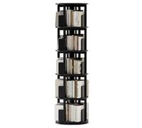 Gira la librería, Estantería giratoria de Varios Niveles Estante Almacenamiento Sencillo for Sala Estar Amplia Capacidad Fuerte Carga(Black,161 * 45 cm)