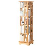 Gira la librería, Librería giratoria de Madera Maciza 5 estantes pie con Base Pulida Suavemente Mucho Espacio(Wood Colour)