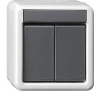 Gira Pulsador KNX de 2 vías y 2 puntos para montaje en superficie Gris - 516230