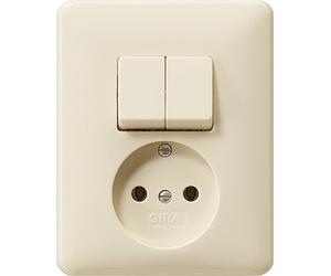 Gira Serie Combinada Sistema de Tomas de Corriente 55 Blanco Crema - 047501