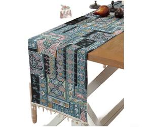 Girftong Mesa bohemia para corredor con encaje de cuentas de concha, bordado de poliéster jacquard para comedor, mesa de centro, decoración del hogar, beige, 35 x 120 cm (C)