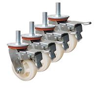Giro con Freno de Ruedas de Nylon de Servicio Pesado para Equipo Industrial Conjunto de vástago Ajustable de 4