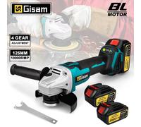 Gismis-amoladora angular eléctrica sin escobillas, 125MM, velocidad Variable, cortadora M14, herramienta de carpintería para Pin de batería Makita de 18v No Battery No Plug