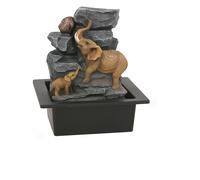 Gissed-Fuente Decorativa de Resina con Elefantes - 21 × 17,5 × 24 cm