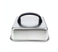 Gitohoni Cover Cuadrado de Acero Inoxidable Tapa para Derretir Queso Accesorio para Cocción Eficiente con Mango Ergonómico Adecuado para Asados, 26-26-5cm, Manija De Barra