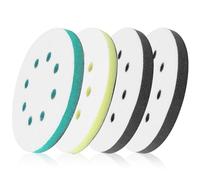 Giuneuow Paquete de 4 Almohadillas de Lijado de Espuma para Lijadora Orbital, 5 Pulgadas y 8 Agujeros Orbital Sander Surfprep Foam Pad