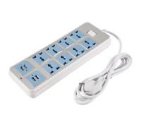 Giuneuow Regleta de Enchufes con 4 Enchufes USB, AlimentacióN de 3000 W, 8 Enchufes Universales, Cable de AlimentacióN de 6.5 Pies, Enchufe de la UE