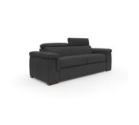 Giunone sofá cama convertible con colchón de 18 cm y reposacabezas reclinables en tejido impermeable 220 cm (mat. 140x197 cm) negro