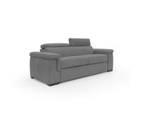 Giunone sofá cama convertible con colchón de 18 cm y reposacabezas reclinables en tejido impermeable 200 cm (mat. 120x197 cm) gris
