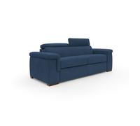 Giunone sofá cama convertible con colchón de 18 cm y reposacabezas reclinables en tejido impermeable 240 cm (mat. 160x197 cm) azul