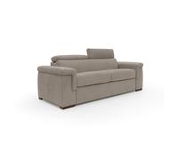 Giunone sofá cama convertible con colchón de 18 cm y reposacabezas reclinables en tejido impermeable 200 cm (mat. 120x197 cm) beige