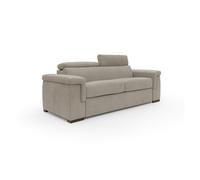 Giunone sofá cama convertible con colchón de 18 cm y reposacabezas reclinables en tejido impermeable 220 cm (mat. 140x197 cm) crema