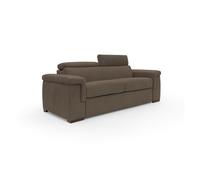 Giunone sofá cama convertible con colchón de 18 cm y reposacabezas reclinables en tejido impermeable 200 cm (mat. 120x197 cm) marrón