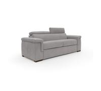 Giunone sofá cama convertible con colchón de 18 cm y reposacabezas reclinables en tejido impermeable 240 cm (mat. 160x197 cm) gris claro