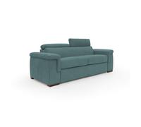 Giunone sofá cama convertible con colchón de 18 cm y reposacabezas reclinables en tejido impermeable 200 cm (mat. 120x197 cm) azul petróleo