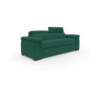 Giunone sofá cama convertible con colchón de 18 cm y reposacabezas reclinables en tejido impermeable 220 cm (mat. 140x197 cm) verde
