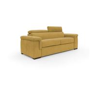 Giunone sofá cama convertible con colchón de 18 cm y reposacabezas reclinables en tejido impermeable 240 cm (mat. 160x197 cm) amarillo