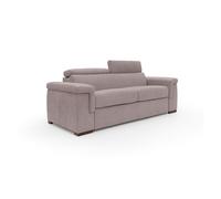 Giunone sofá cama convertible con colchón de 18 cm y reposacabezas reclinables en tejido impermeable 200 cm (mat. 120x197 cm) rosa