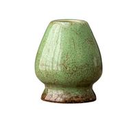 GJgfjGHK Taza infusora de té, 1 pieza de cerámica Matcha té verde Chasen, soporte para tazón de bambú para batidor de escobillas, soporte para herramientas de té, accesorios de té (Kiln Turning Green)
