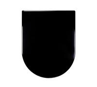 GJPDPZ Asiento de Inodoro en Forma de D Negro Minimalista con Cierre Suave y Topes Antideslizantes
