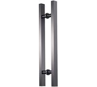 GKIRQVPE Kit de tirador manija puerta granero cuadrada acero Menos | Multicolor Multi Tamaño Comercial Interior Exterior:Madera,Garaje,Deslizamiento,Columpio,Vidrio,Oficina(B,60Cm(235/8In)*40Cm)