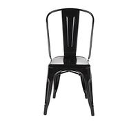 GL331 Bolero Bistro sillas laterales de acero, negro (Pack de 4)