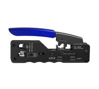 Glac Store Pinza crimpadora RJ45, compatible con Cat 7/6/5, multifunción para pelar y cortar cables, 135 x 60 x 26 mm, azul/negro