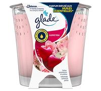 Glade (Brise) I Love You - Vela aromática en vaso de cristal, hasta 30 horas de combustión, 1 unidad de 129 g