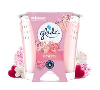 GLADE VELA I LOVE YOU - sin aceite de palma | Fórmula vegana sin aceite de palma para crear un ambiente cálido y fragante en tu hogar