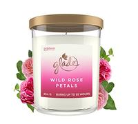 Glade Vela perfumada extra grande en cristal, regalo de rosa salvaje, 454 g, larga duración de combustión hasta 85 horas.