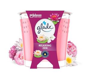 Glade Vela Perfumada Relaxing Zen, Dura Hasta 30 Horas, Vegana, con Aceites Esenciales, 1 Vela