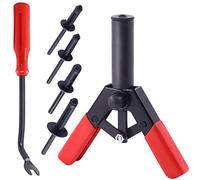 Glarks 42 piezas juego de pistola de remache de plástico, herramienta de extracción de sujetadores y juego surtido de remaches pop universal para instalar y quitar paneles de puerta de automóvil y