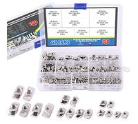 Glarks - Juego de 150 piezas de cabezales de martillo M3 M4 M5 M6 con ranura para tuerca en T para perfil de aluminio 20/30/40 - acero al carbono chapado en níquel