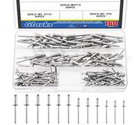 Glarks Juego de 160 remaches ciegos M3.2/M4/M4.8 de acero inoxidable 304 para unir placas de metal, automoción, instrumentos, muebles