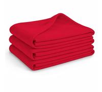 Glart - 3 unidades mantas de forro polar, más de 200 g/m², 130 x 160 cm, color rojo