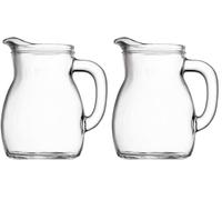 Glaskanne Bormioli Rocco Bistrot brocca con tacca riempimento da 500 ml, anello di pressione, 1 Pezzo Jarra Bistro 0,5 lt, 500 milliliters, Vidrio, Transparent (Paquete de 2)
