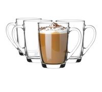 Glasmark KROSNO 1992 conjunto de tazas y té con mango 4 piezas 300 ml café latte tazas de vidrio para lavavajillas