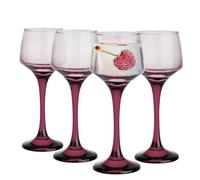 Glasmark Krosno - Juego de 4 vasos de chupito de 75 ml, juego de vasos para chupitos, vodka, chupitos, licor, vasos de chupito, vasos de licor, set de regalo, vodka, rojo rubí, 4 x 75 ml