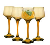 Glasmark Krosno - Juego de 4 vasos de chupito de 75 ml, juego de vasos para chupitos, vodka, chupitos, licor, vasos de chupito, vasos de licor, set de regalo, vodka, color miel, 4 x 75 ml