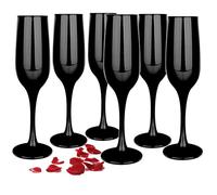 Glasmark Krosno Juego De Copas De Champán 6X 200Ml Copas De Vino Espumoso Copas De Prosecco Negro