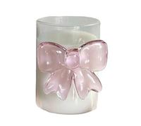 Glass Cups, Drinking Glassware with Bow, Transparent Heat Resistant Design, Elegant Cup Style for Kitchen Restaurant Home Parties, Gathering Tea Time Use, Long Lasting