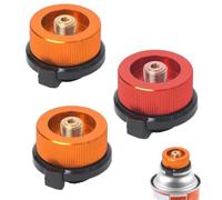 GLDFYYDS 3 adaptadores de cartuchos de gas, adaptador universal para cartuchos de gas con válvula de rosca, cartuchos de gas, juego de adaptadores para hornillos de camping, quemadores, barbacoas