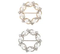 GLEAVI 2 Pinzas para Camisetas de Aleación Pedrería y Perlas Artificiales Anillos para Pañuelos Accesorios para Estilizar Cintura y Caderas y Uso Diario