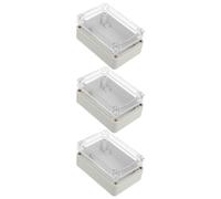 GLEAVI 3 Piezas Caja Eléctrica Caja de Distribución Eléctrica Transparente de Abs As, Tapa Abatible, Estructura Modular Expandible, Blanco, para Cableado y Electrónicos, Zonas
